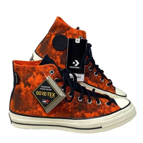Converse Shoes - Converse Chuck 70 GORE-TEX High Black Orange Canvas Women’s Size Sneakers 172207